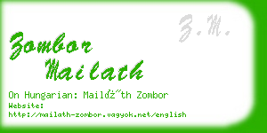 zombor mailath business card